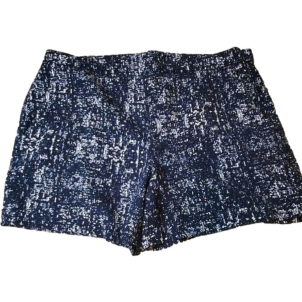 Kenar navy blue and white flowy thin shorts